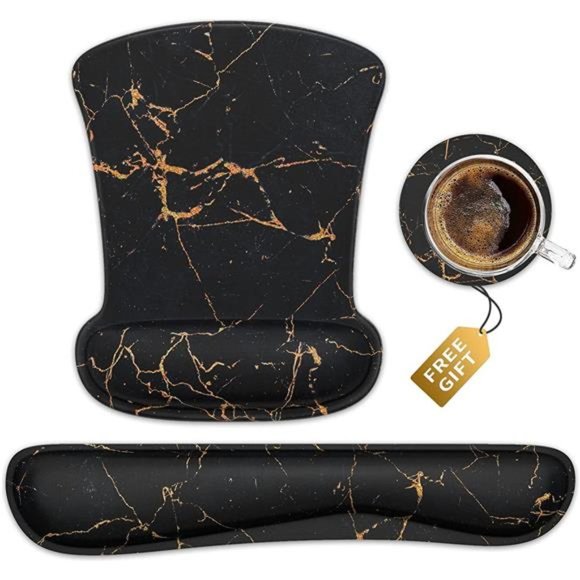 Wrist Rest Support Ergonomic Gel Mouse Pad & Memory Foam Keyboard Set